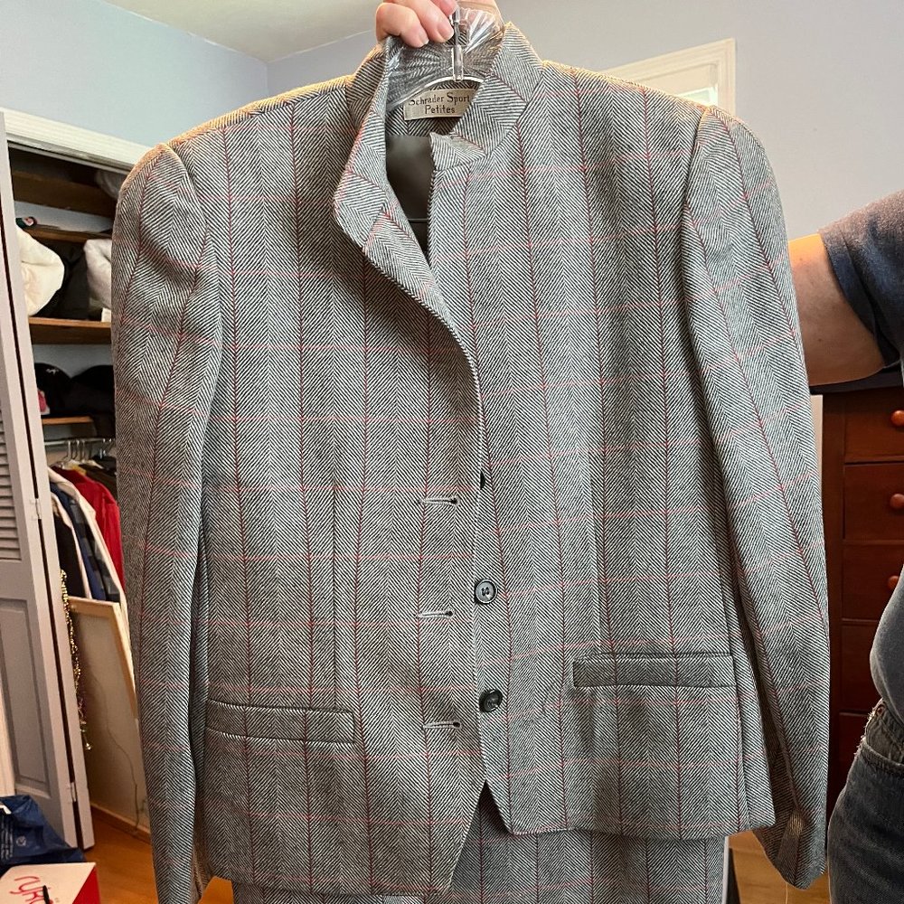 Never-worn Vintage Schrader Sport Wool Skirt Suit